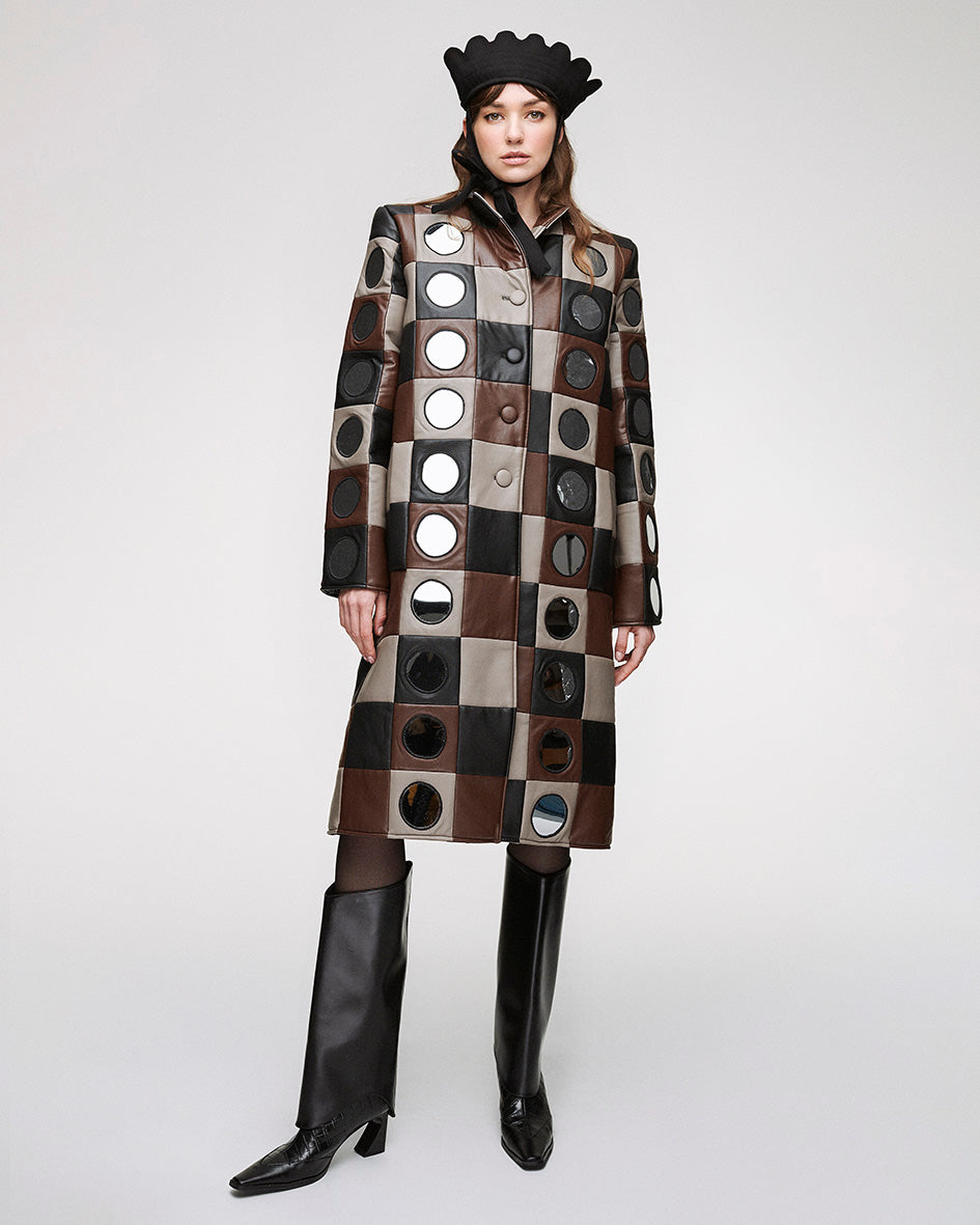 Reflections mirror patchwork coat