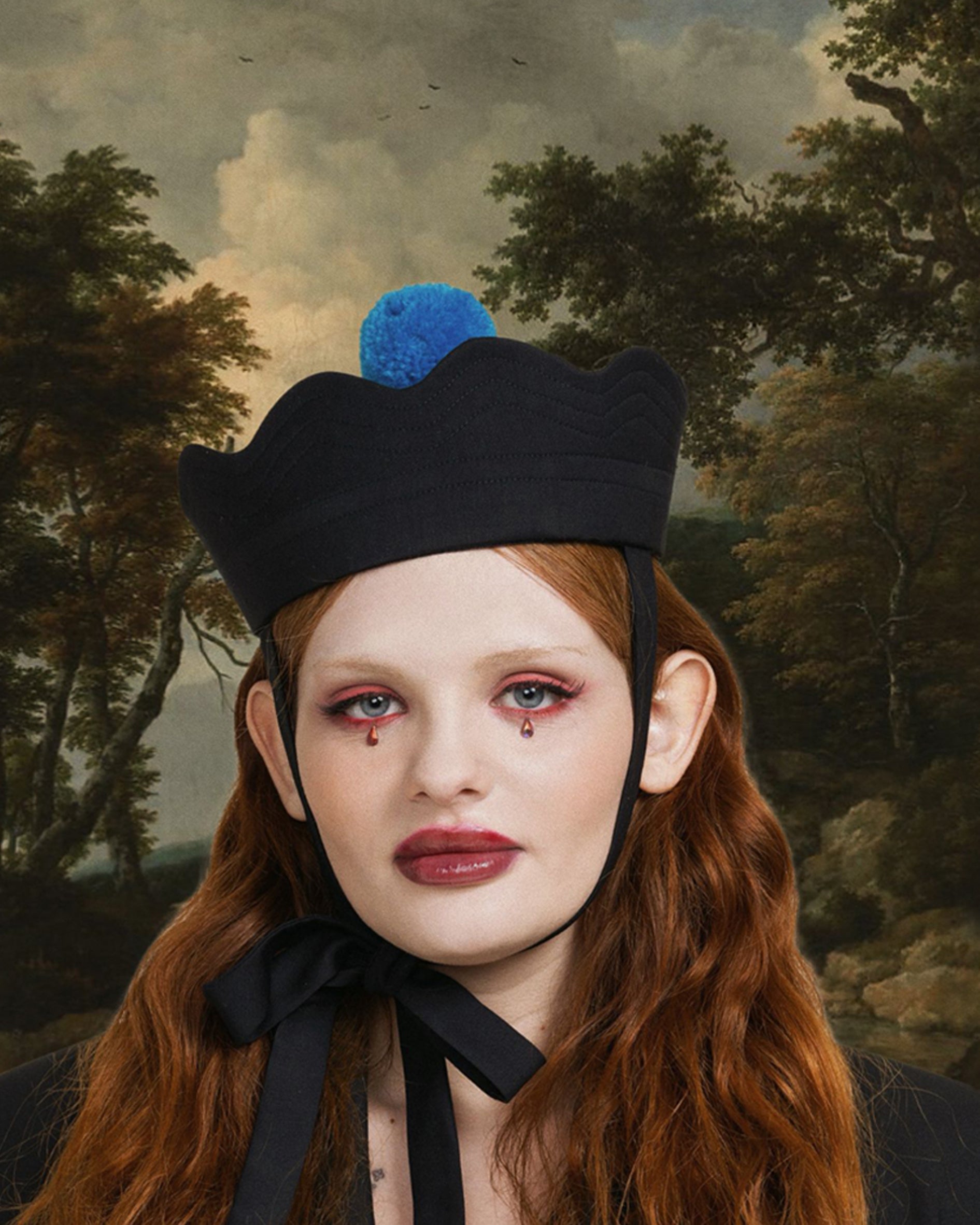 Sailor's Seduction hat black with blue pompom